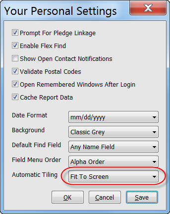 Automatic Tiling of Main Windows